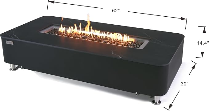 Elementi+ | Bundle Valencia Gas Fire Pit | Concrete Body & Marble Porcelain Top - Image 2