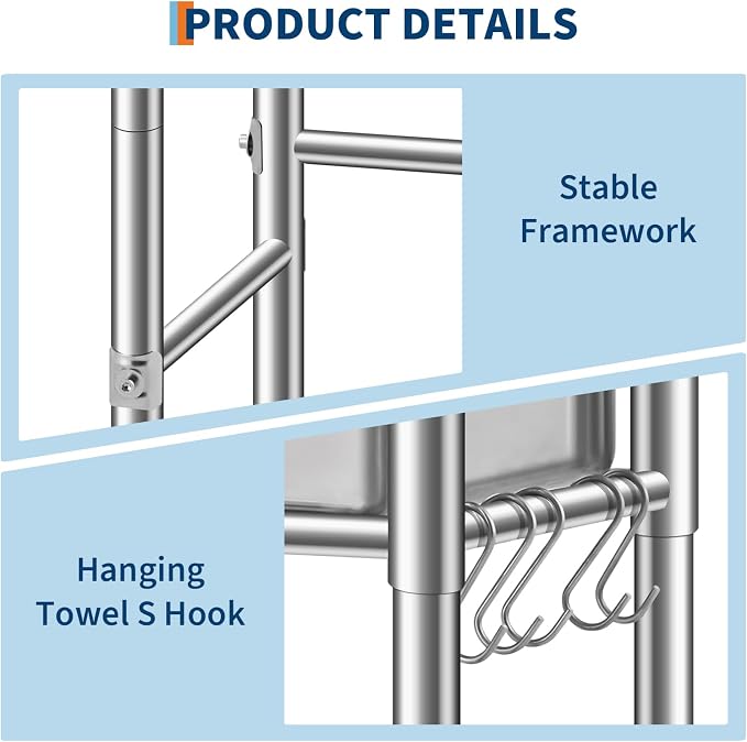Stainless Steel Utility Sink, Free Standing Single Bowl Kitchen Sink, - Image 3
