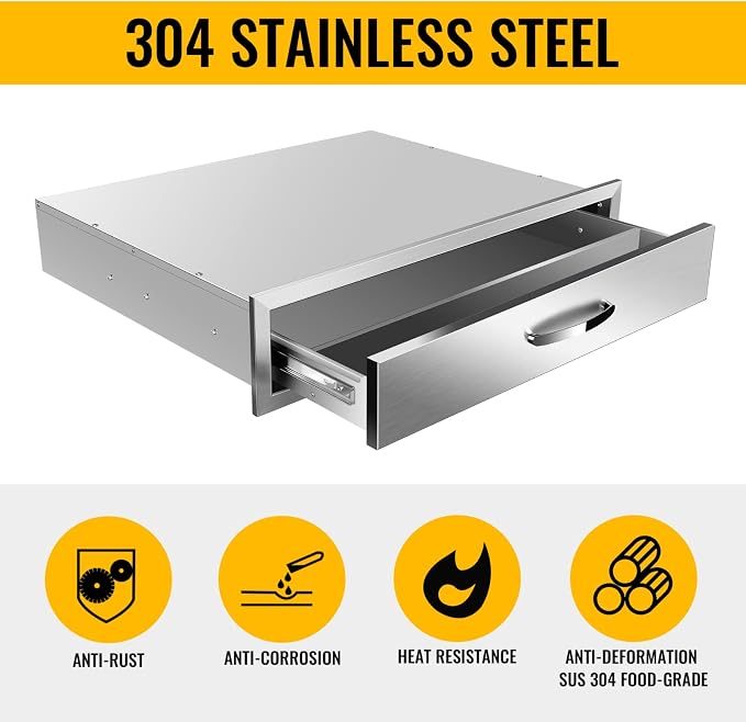 Outdoor Kitchen Drawers, Flush Mount Triple Access BBQ Drawers - Image 4