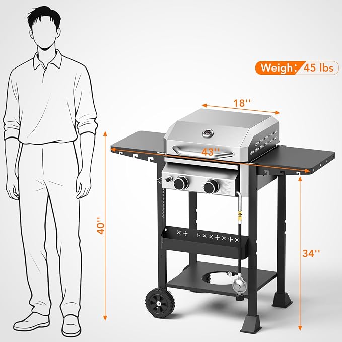 Propane Gas BBQ Grill 2-Burner Barbecue Grills - Image 6