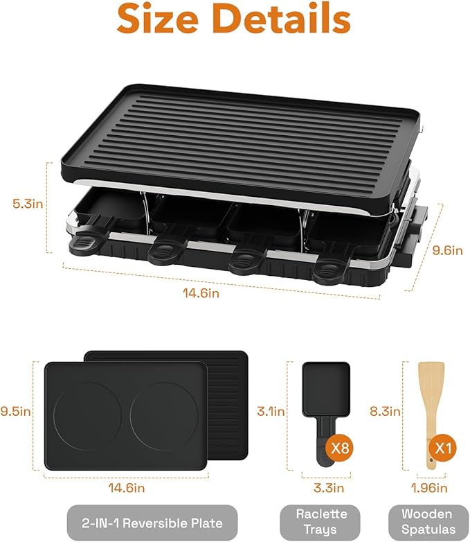 HBN Electric Raclette Table Grill - Image 8