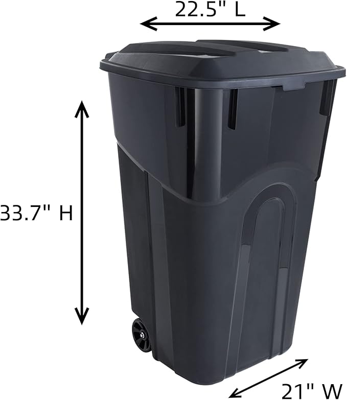 United Solutions 32 Gallon Wheeled Outdoor Garbage Can - Image 2