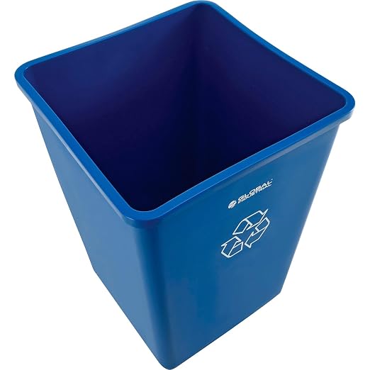 Global Industrial Square Plastic Recycling Trash Can, 35 Gallon Capacity - Image 3