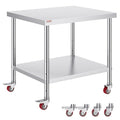 Vevor 30x36x34 Inch Stainless Steel Work Table 3-Stage Adjustable Shelf by VEVOR