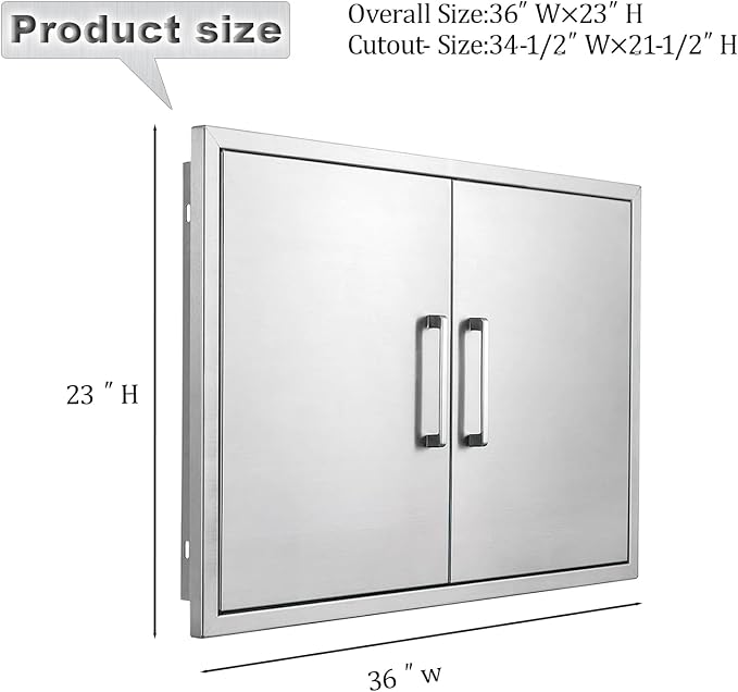 Outdoor Kitchen Door, Stainless Steel BBQ Double Door, Available - Image 3