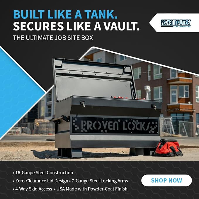 Proven Industries 48" Job Site Box, Heavy Duty Steel Tool Box, Made in the USA - Image 7