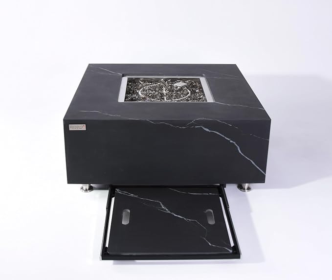 Elementi+ | Bundle Sofia Gas Fire Pit | Marble Porcelain & Metal Frame | 40" - Image 8