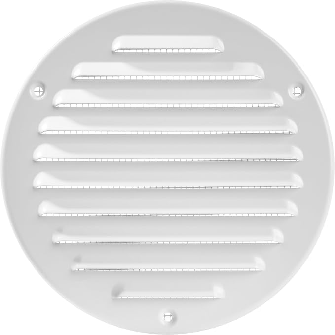 White Metal 5'' Inch Round Ventilation Grille by Unknown