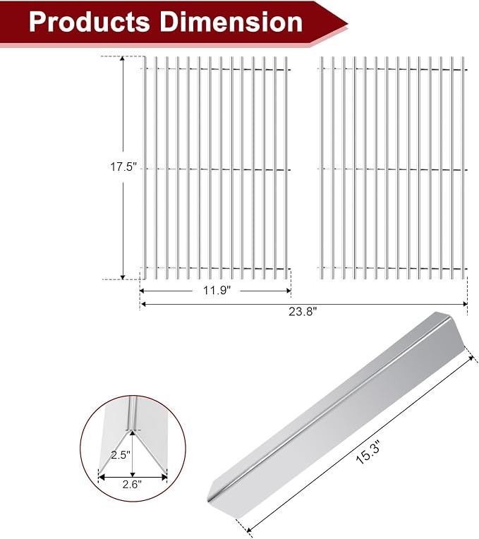 Hiorucet Grill Parts 7636 Flavorizer Bars 7638 Grates - Image 2