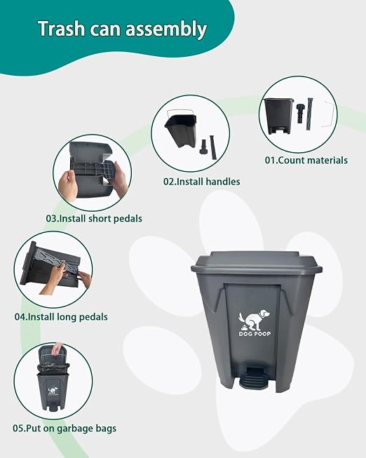 Large Dog Poop Trash Can Outdoor 20L / 5.3 Gallon - Image 7