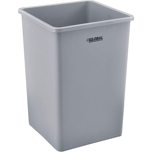 Global Industrial Square Plastic Garbage Can, 35 Gallon Capacity, by GlobalIndustrial