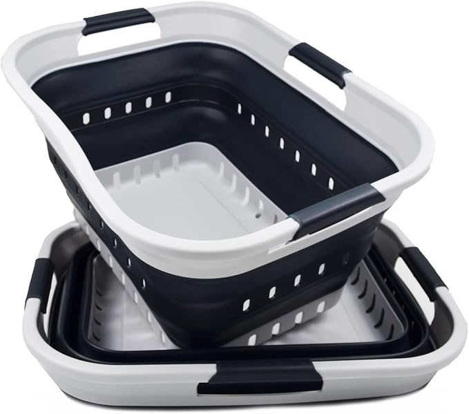 SAMMART 30L Collapsible Plastic Laundry Basket/Hamper-Foldable Storage - Image 2