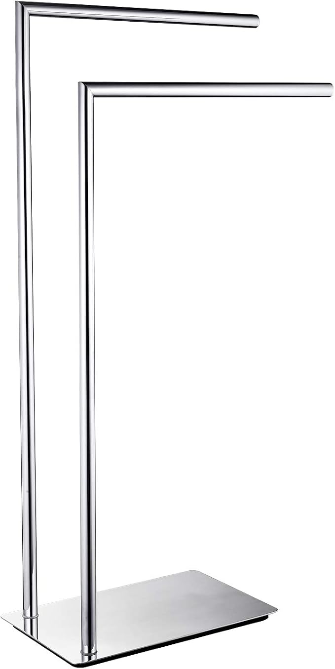 Freestanding Double Towel Racks Bathroom Accessories Towel Holder Stand on - Image 2