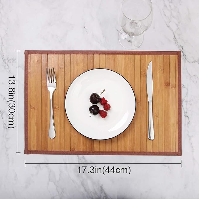 Placemats Set of 4 for Dining Table, Bamboo Place Mats for Kitchen Table Decor - Image 2