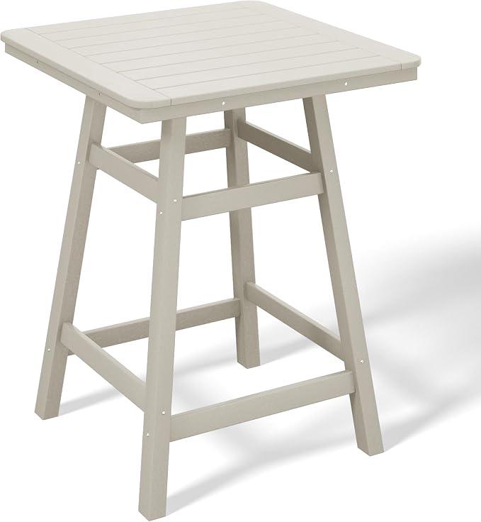 Costaelm Outdoor Bar Table, Patio Bistro Dining Pub Table by Costaelm