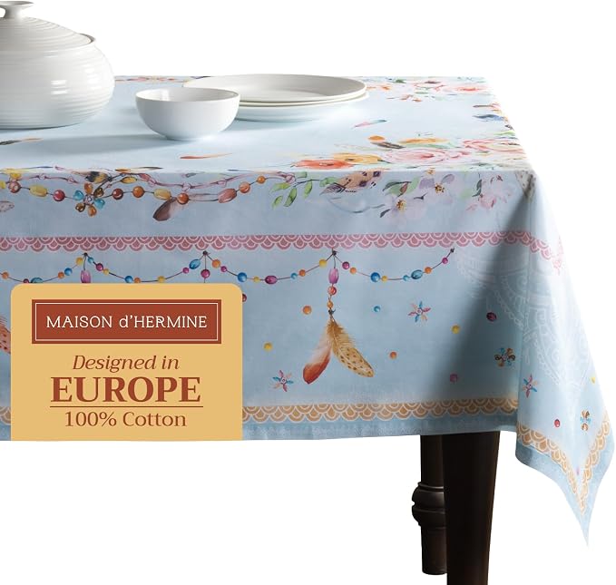 Maison d' Hermine Table Cloth Square Table 100% Cotton 60 x 60 Inches by MaisondHermine