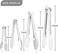 Tongs, 9 Inch Stainless Steel, Silver, 8-Pack Set