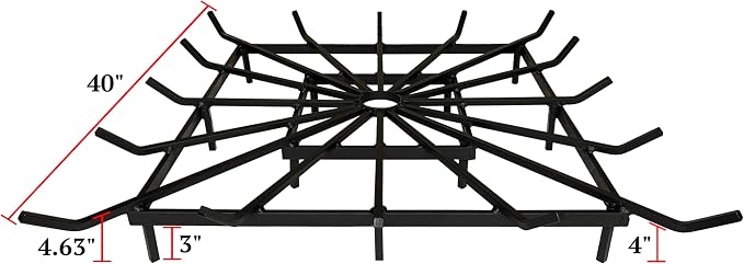 SteelFreak Heavy Duty Square Wheel Fire Pit Grate - Image 2