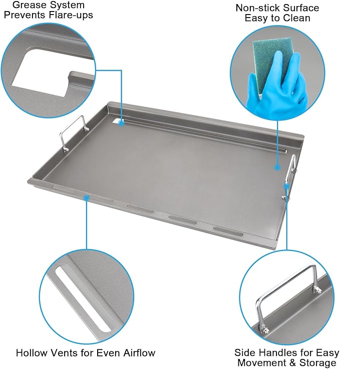 Full Size Griddle for Weber Genesis II Genesis II LX 300 Series, Flat Top - Image 4