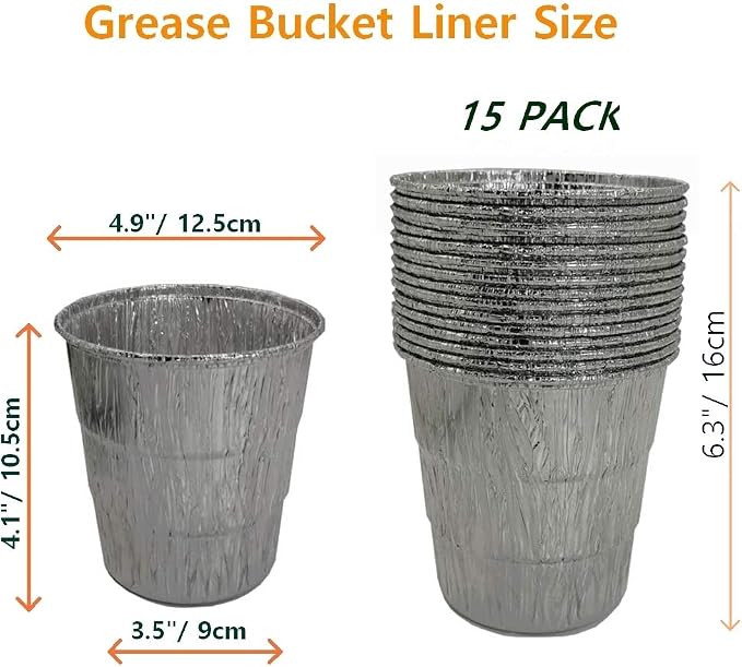 15-Pack Liners & Replacement Traeger HDW152 Drip Grease Bucket - Image 3