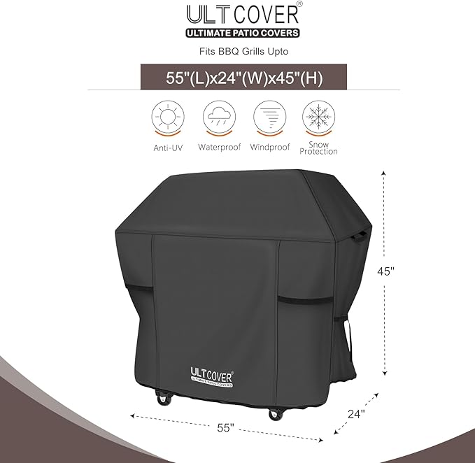 ULTCOVER Waterproof Grill Cover 55 inch, Heavy Duty BBQ Cover - Image 2