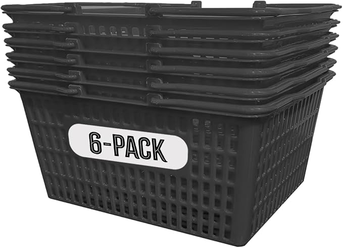 Stackable Plastic Shopping Baskets, Easy-Grip Handles by C-Store+Packaging