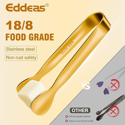 12 PCS Small Serving Tongs, 4.3" Mini Gold Tongs, Coffee Bar, Tea Party - Image 2