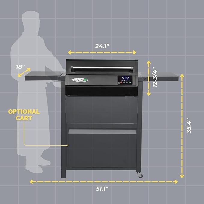 Turbo E Sport Compact Electric Grill, 1700W Infrared, Digital Display - Image 2