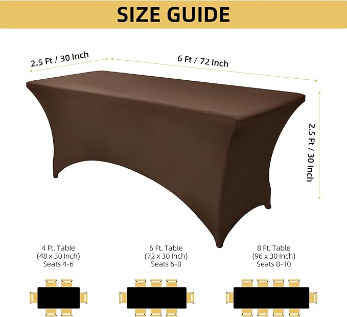 6-Pack 6ft Spandex Table Covers - Image 4