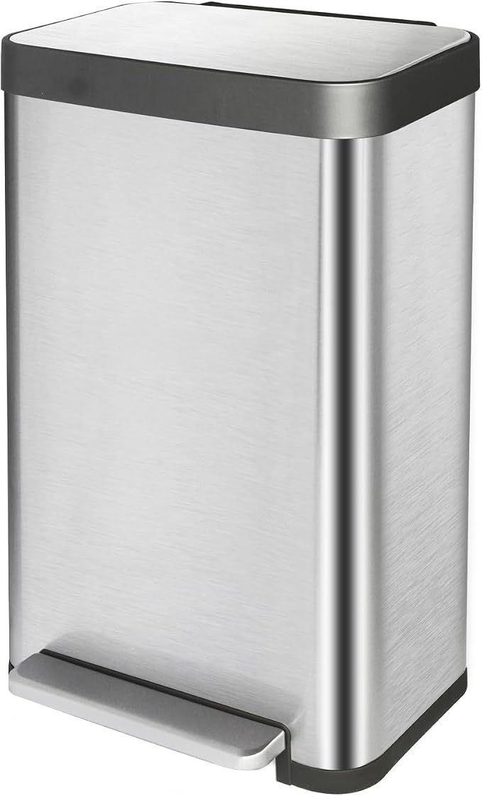 50 Liter / 13 Gallon Trash Can, Fingerprint Proof Stainless Steel Kitchen Trash by JM%C2%B7YIPENG