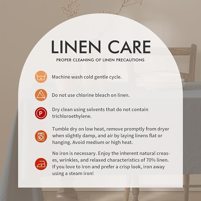 MIULEE Linen Cotton Blend Tablecloth Rectangle, Luxury Waterproof Stain - Image 8