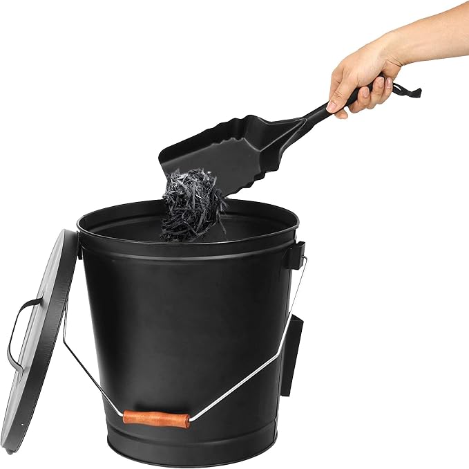 JupiterForce Ash Bucket with Lid and Shovel, 5.15 Gallon Large Galvanized Metal - Image 9