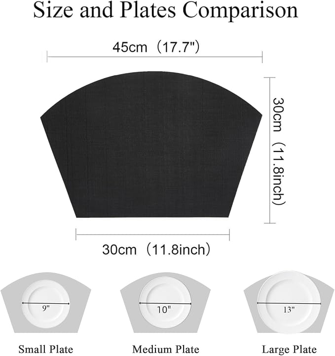 SHACOS Wedge Placemats Set of 8 Woven Vinyl Placemats - Image 3