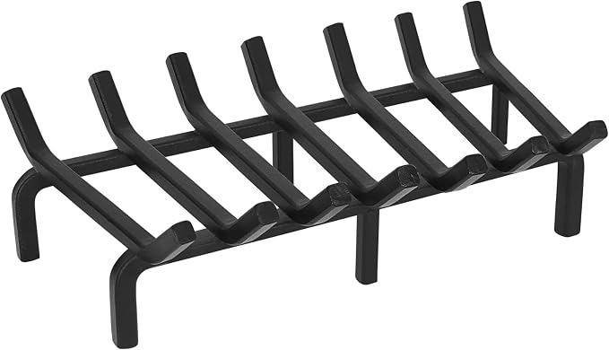 Fireplace Log Grate, Heavy Duty Solid Steel Wood Rack Stove Firewood Holder by TwentyNext