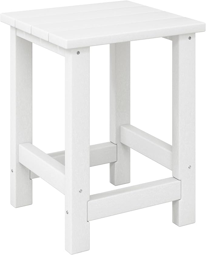 Costaelm Kids Outdoor Side Table, Small Patio HDPE Adirondack Square Table by Costaelm