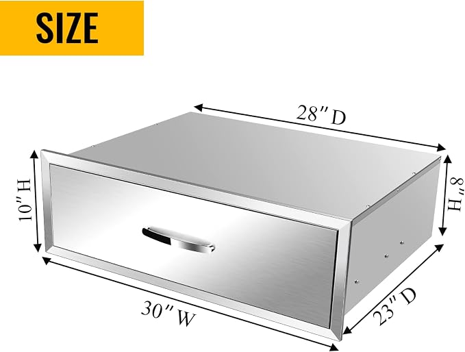 Outdoor Kitchen Drawers, Box Frame Style Flush Mount BBQ Drawer w/Stainless - Image 2