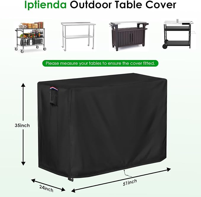 Outdoor Table Cover for Tall Bar Height Patio Table, 51inch Waterproof Prep - Image 2