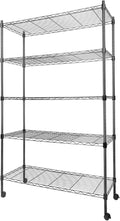 Whitmor 5 Tier Shelving Unit, Metal Storage Shelves, Heavy Duty by Whitmor