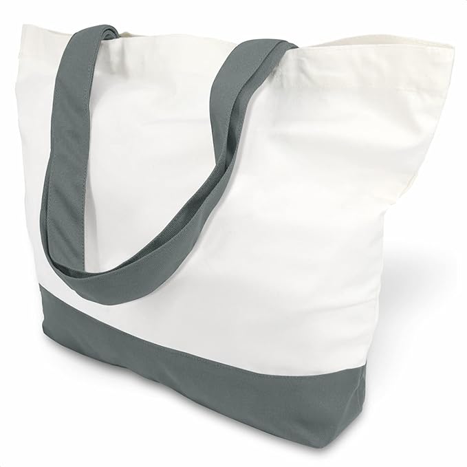 TOPDesign 1-Pack Super Strong Large 12oz Cotton Canvas Tote Bag, Reusable by TOPDesign