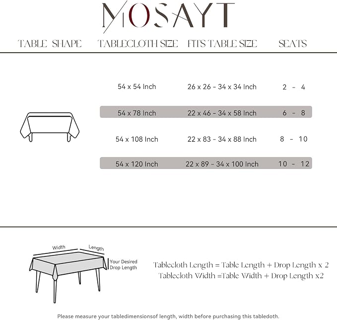 MOSAYT Rectangle Vinyl Tablecloth, 100% Waterproof Buffalo Gingham Plastic - Image 8