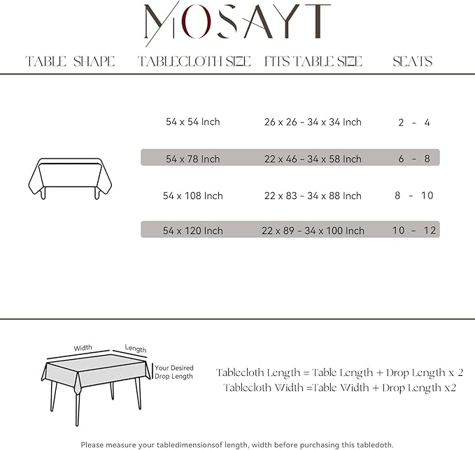 MOSAYT Rectangle Vinyl Tablecloth, 100% Waterproof Buffalo Gingham Plastic - Image 3