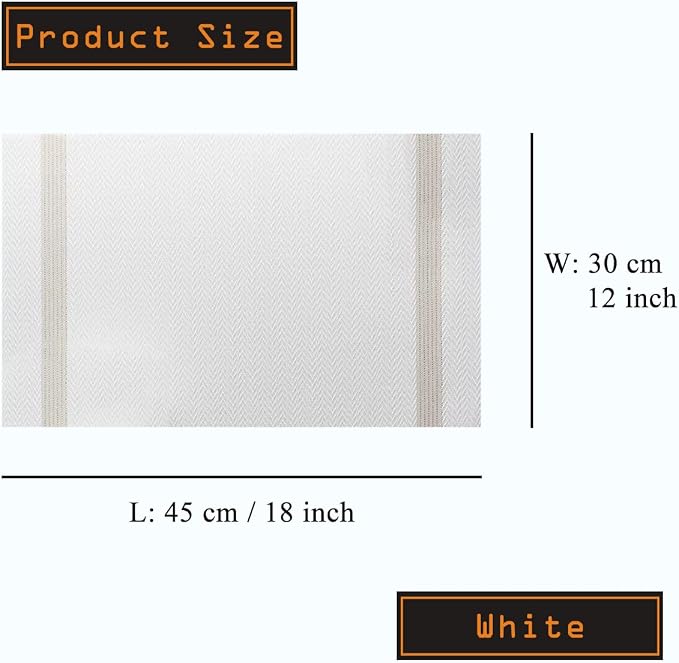 PIGCHCY Placemats Set of 8, Luxurious Elegant Placemats Non-Slip Washable - Image 2