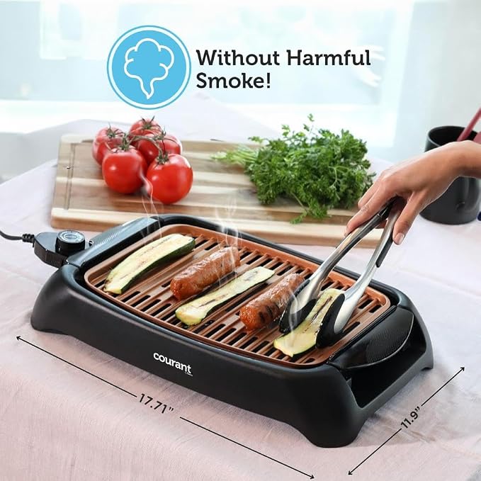 Courant smokeless indoor Electric grill, Copper Non-stick Coating Extra Large - Image 2