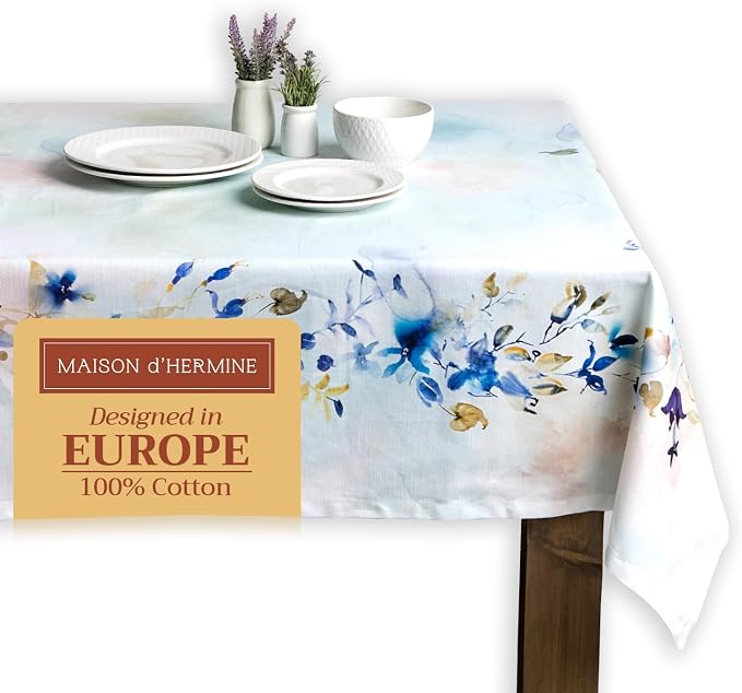 Maison d' Hermine Table Cloth Square Table 100% Cotton 60 x 60 Inches by MaisondHermine