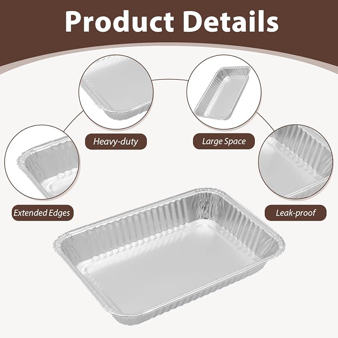 20-Pack Aluminum Grill Drip Pans - Image 4