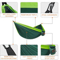 Hammock with 210T Parachute Nylon, 500 lb Capacity, Dark Green