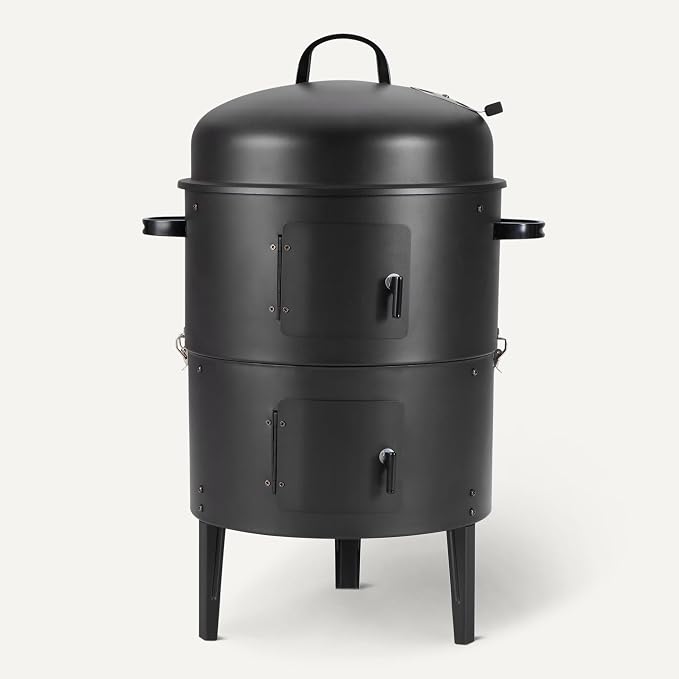 Amazon Basics 16 inch Vertical Charcoal Outdoor Smoker, BBQ Grill, Adjustable - Image 5