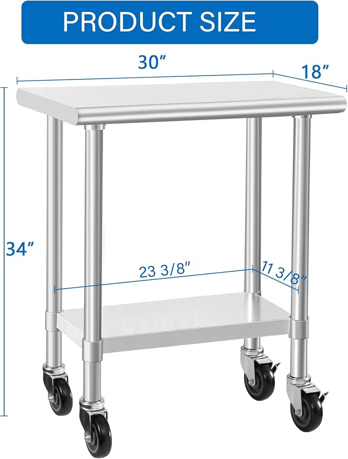 HARDURA Stainless Steel Commercial Table Prep & Work Table - Image 3