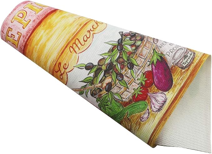 Gugrida Placemats Set of 6 Plaid Checkered Colorful Landscape PVC Placemat - Image 8