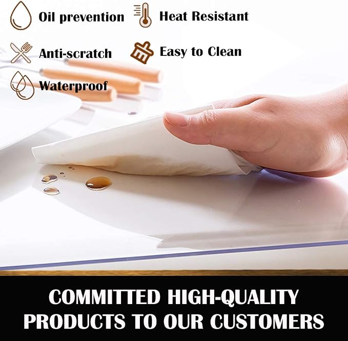 Rectangular PVC Office Desk Mat Clear Plastic Table Top Pads - Image 4